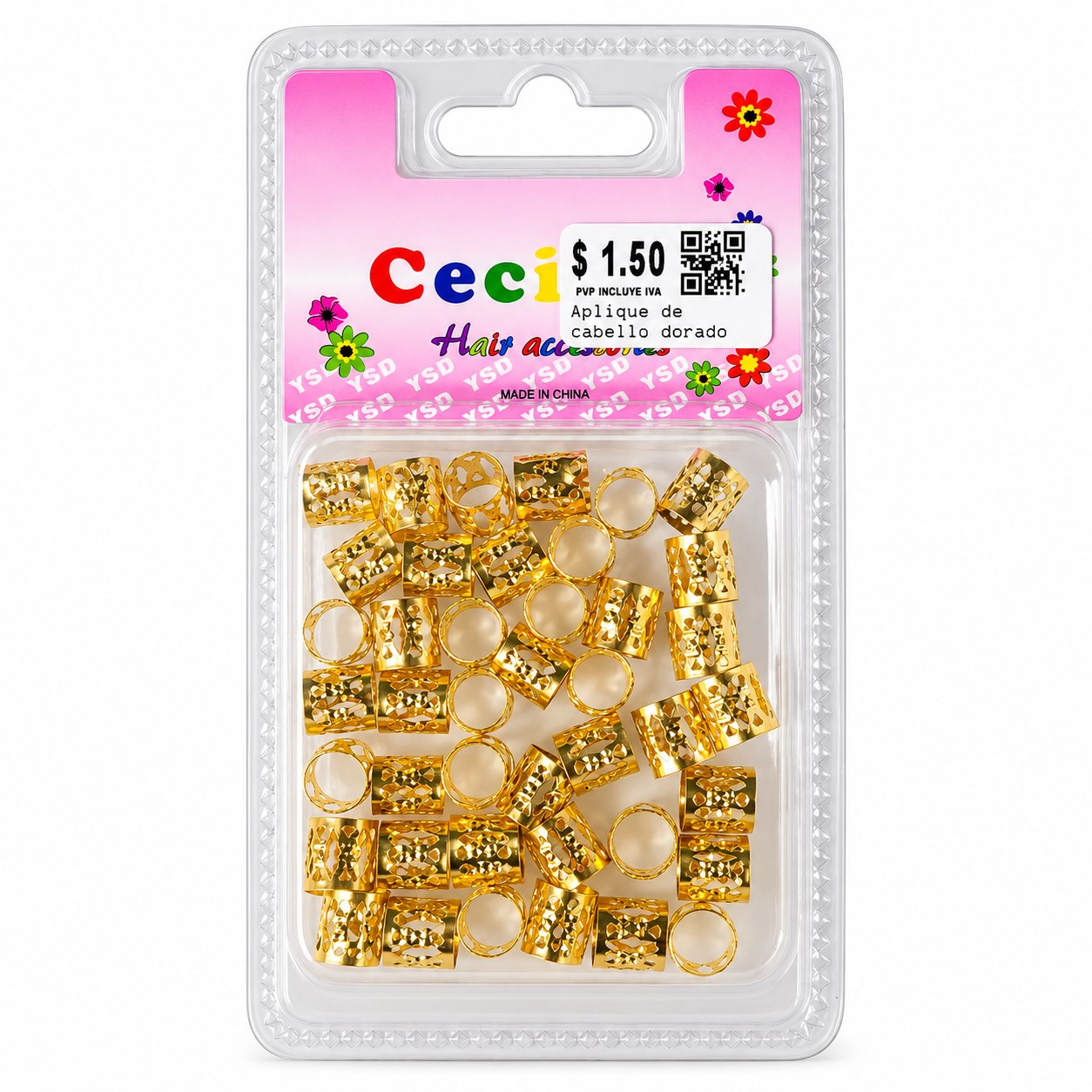Aplique de cabello dorado