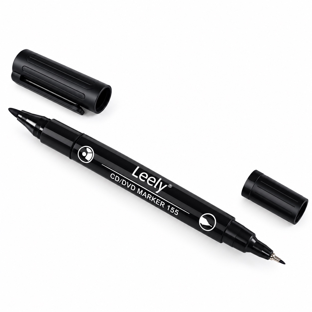 Marcador permanente negro doble punta